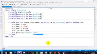 How to Create Menu Control By Code in VB NET 2012