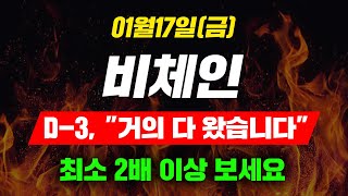 [긴급속보] 01월17일 (금) 비체인D-3, \