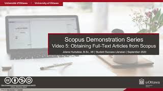 Video 5: Obtaining Full-Text Articles from Scopus