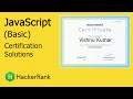 JavaScript (Basic) HackerRank Certificate | Solution