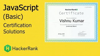 JavaScript (Basic) HackerRank Certificate | Solution
