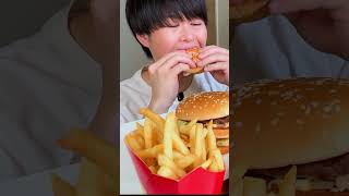 Mukbang ASMR マック新作 平成バーガー McDonald’s #shorts