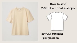 Sew T-shirt without serger// free sewing pattern download