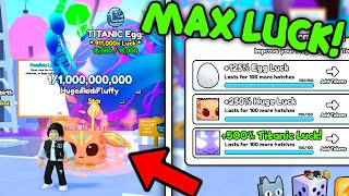 I Used TITANIC CHARGE TOKENS with *MAX LUCK* to get the NEW HUGE PET in Pets GO!!