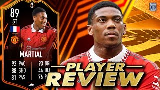 89 UEL RTTF MARTIAL PLAYER REVIEW! EUROPA LEAGUE ROAD TO THE FINAL - FIFA 23 ULTIMATE TEAM