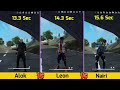 nairi vs alok vs leon full ability test in free fire garena free fire