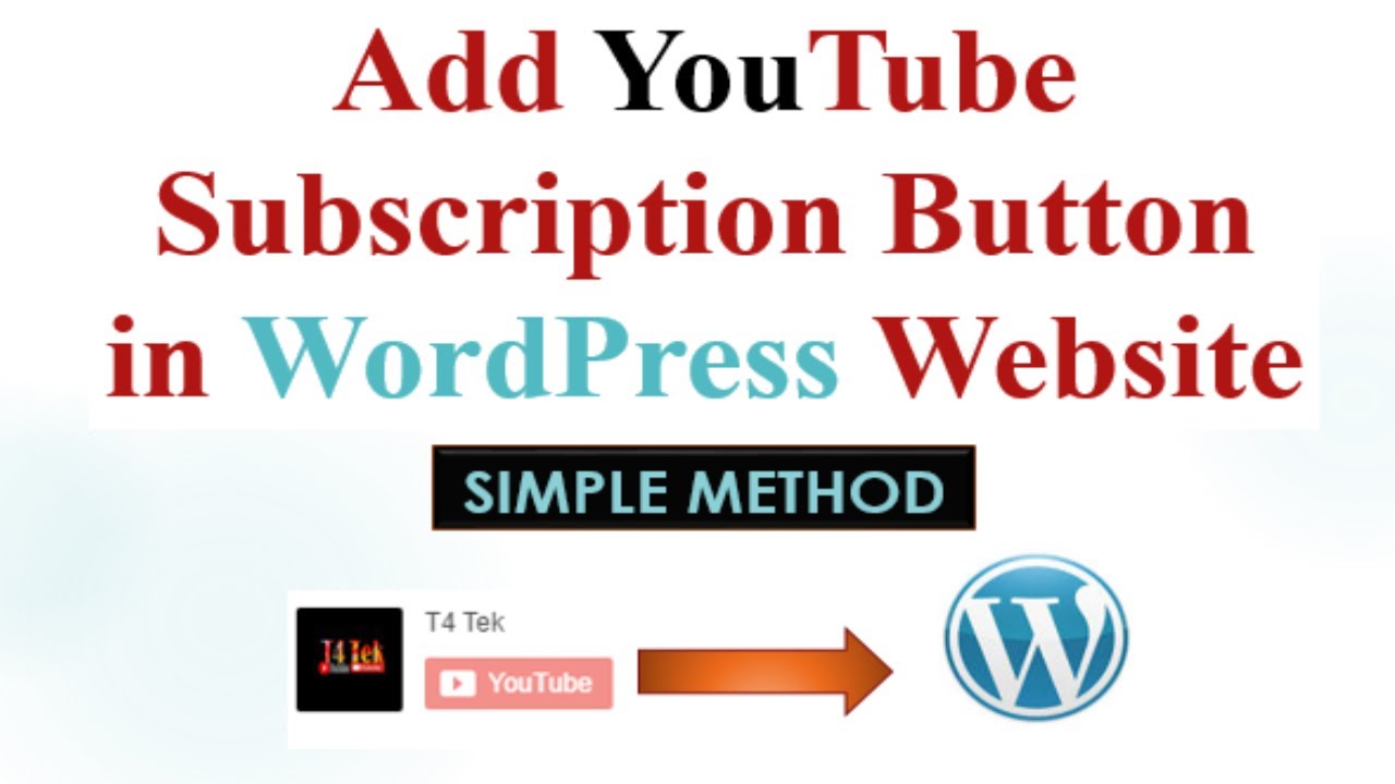 ADD YOUTUBE SUBSCRIPTION BUTTON IN WORDPRESS WEBSITE - YouTube