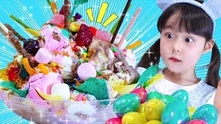 パパがどうしても作ってみたかったお菓子の超巨大アイスパフェ！美味しいの？！ MayuChannel