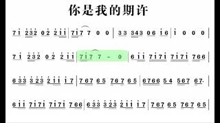你是我的期许 降B调伴奏 (加小节指示，供参考）- instrumental in B Flat with measure marks