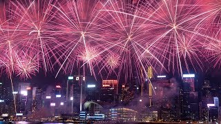 National Day fireworks held in Hong Kong