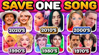 SAVE ONE SONG🎵6 Songs Per Decade 🎶✨ | Music Quiz Challenge