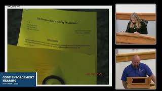 Code Enforcement Hearing - September 7, 2023