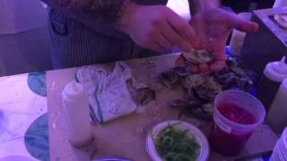 Brian Houlihan, the owner of the new Hingham restaurant Trident, prepares a dish at the Taste of the