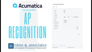 AP Document Recognition in Acumatica Cloud ERP