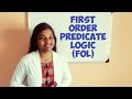 First Order Logic in Artificial Intelligence | FOL | Convert English sentences into FOL