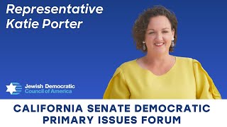 Rep. Katie Porter Joins JDCA's CA Senate Democratic Primary Issues Forum