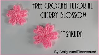 🌸 Crochet Cherry Blossom | Sakura Flower Tutorial 🌸 [with narration]