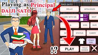 You can play as a school principal DAIJI SATO character in SAKURA SCHOOL SIMULATOR new update