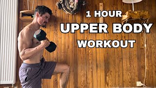 1 Hour Upper Body Circuits At Home With Dumbbells | Intense Exercise Routine
