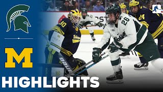 Michigan State vs Michigan | NCAA College Hockey | Big Ten Tournament | Highligh
