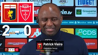 Patrick Vieira Intervista Post Genoa 2 vs 0 Monza 27/01/2025