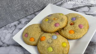 Soft \u0026 Chewy Smarties Cookies | Recipes By World Cuisine