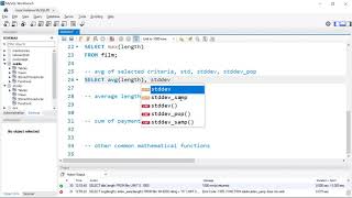 MySQL Statistics and Mathematical Functions