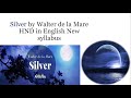 Silver by Walter de la Mare HND in English New Syllabus