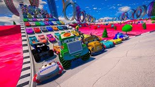 Disney Cars 3 McQueen Dinoco Mack Truck Hauler Fabulous Jackson Storm Cruz Ramirez Miss Fritter Toys