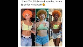 Lil Nas X dressed up as Ice Spice 🙆🏾‍♂️ #shorts