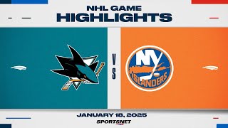 NHL Highlights | Sharks vs. Islanders - January 18, 2025