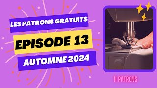 Couture : 11 nouveaux patrons gratuits automne 2024 ~ Episode 13