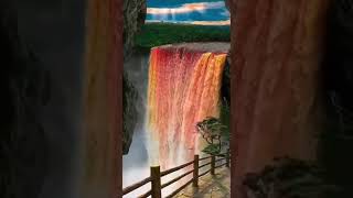 The majestic Kaieteur Falls in Guyana. Величественный водопад Кайетур в Гайане.