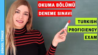 Türkçe Yeterlik Sınavı | Okuma Bölümü Deneme Sınavı