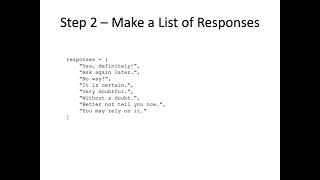 Python Tutorial 1: Magic 8 Ball