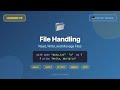 File Handling (read, write, append, context manager, pathlib) - Python Tutorial for Beginners #15
