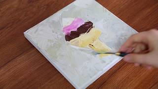 Acrylic painting on canvas #08 Ice cream｜Easy satisfying relaxing Abstract Demonstration
