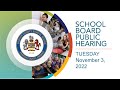 FCPS School Board Public Hearings - 11/3/22