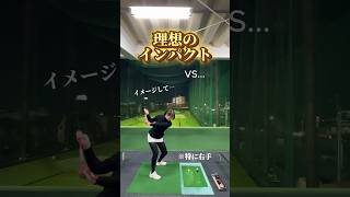 【理想のインパクト‼️】vs現実‼️この差をなくすために、とにかく打つのです🏌️‍♀️🔥✨【体育教師✖︎レッスンプロ】#short #shorts #golf #高尔夫 #ゴルフ