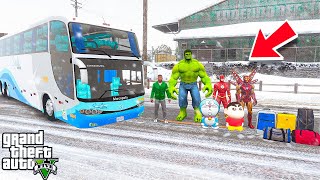 Franklin & Shinchan Start New Road Trip With LUXURY Bus From Los Santos To Northyankton In GTA 5