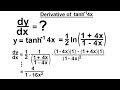 Calculus 2: Hyperbolic Functions (43 of 57) Derivative of arc(tanh4x)=?