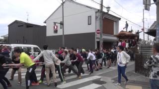 2016岸和田だんじり祭り・旧市地区　本町にぎわい市③一回目やりまわし（平成28年4月3日）