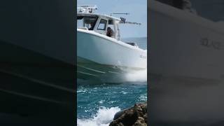 A perfect full send in rough water | Boca Inlet #boating #boca #beachlife #summer #boatlife #miami