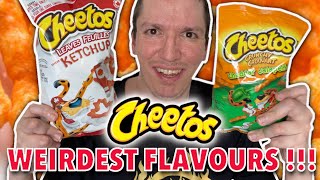 TASTE TESTING the WEIRDEST CHEETOS FLAVOURS and SHAPES For The First Time !!