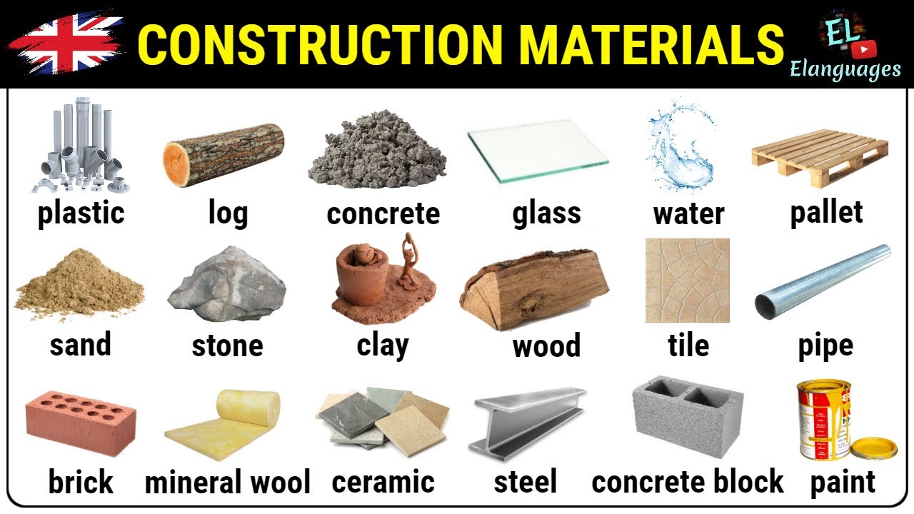 Construction Materials Vocabulary In English - YouTube