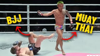 "Get Up" 😳 Muay Thai Star OBLITERATES BJJ Practitioner In MMA Fight