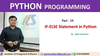 Part - 19 : IF-ELSE Statement in Python | Hindi Language