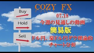 07.18今週の見通しの動画簡易版　ドル円、豪ドル円ダウ理論的チャート分析