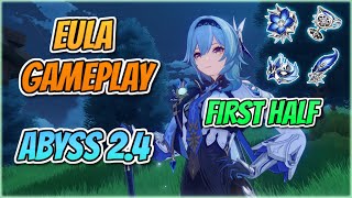 EULA SUPERCONDUCT FIRST HALF ABYSS 2.4 FULL STAR GAMEPLAY | Genshin Impact