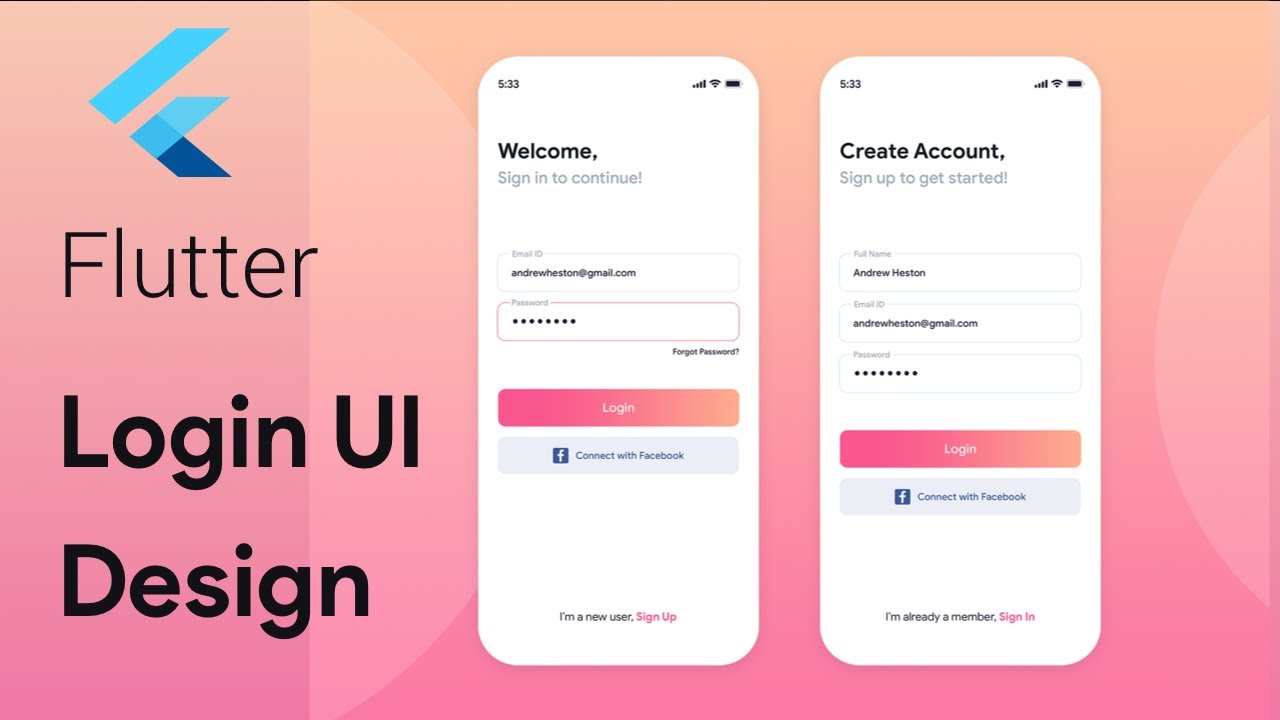 Flutter Login Page UI - Speed Code Tutorial - YouTube